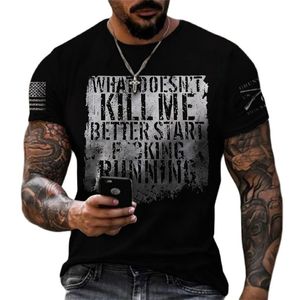 Summer Mens Fitness Tshirts Street Personality Fashion Clothing 3D Printing Street Casual Men Негабаритные T Roomts 220607