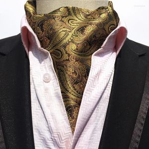 Bow Ties Linbaiway Mens Ascot Vintage Paisley Classic Wedding 형식 Cravat 자아 신사 폴리 에스테르 목 넥타이 스카프 커스텀 로보우 Emel22