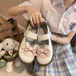 Dress Shoes Patchwork Bow Girls Mary Janes Fashion 2022 Embroidery Zapatillas Mujer Japanese Style Kawaii Lolita Spring Women Sandals 220516