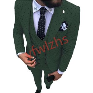 Custom-made One Button Groomsmen Notch Отворота Мужчины Костюмы Groom Tuxedos Свадьба / PROM / Ужин Человек Blazer (Куртка + брюки + галстук + жилет) W998