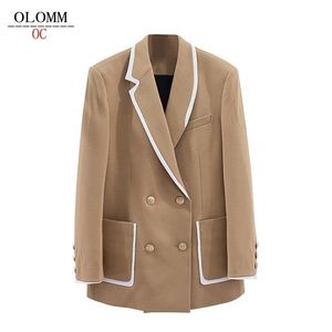 Olomm 고산물 사용자 정의 최악의 면화복 재킷 치마 비즈니스 복장 여성 가을 ​​의류 220801