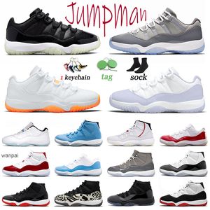 Jumpman 11 Erkek Eğitmenler 2022 Düşük Basketbol Ayakkabıları 72-10 11S Spor ayakkabıları serin gri saf menekşe Concord Concord Uzay Jam Gamma Mavi Kiraz Kadın