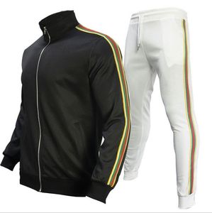 メンズトラックスーツスポーツウェアスーツファッション服スポーツカジュアルセーター新しいアメリカンスポーツスーツジッパージャケットズボン