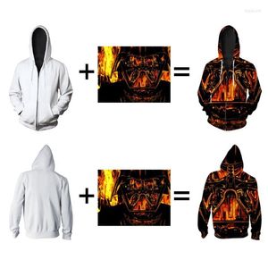 Men's Hoodies & Sweatshirts Spring Autumn Fashion Thin Hoodie 3D Printing Sweatshirt Coat Jacket Double Zipper Cardigan To Map Customization