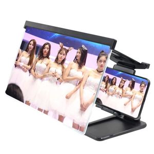 Universal fällbar mobiltelefonskärm förstoring med hållare retro TV 12Inch akrylblå ljus löstagbar HD -loupeförstärkare med stativ