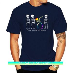 Mężczyźni T Shirt Dare to być różne LGBT, szkieletowe szkielet Halloween Women Tshirt 220702