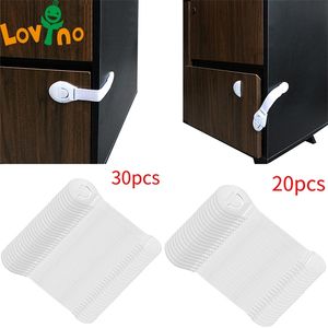 Cabinet Locks Straps 20/30pcs Lot Drawer Door Cabinet Cupboard Toilet Safety Locks Baby Kids Safety Care Plastic 220707
