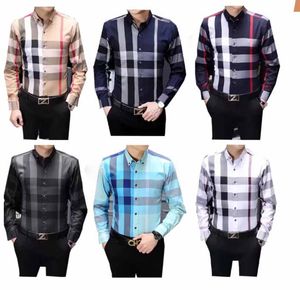 Dress Shirts Men toptan satış-Lüks Tasarımcılar Elbise Gömlek Erkek Giyim Moda Toplum Siyah Erkekler Düz Renk Iş Rahat Erkek Uzun Kollu M XL