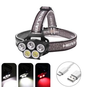 Headlamps Powerful COB LED Sensor Headlight Waterproof USB Rechargeable Headlamp Head Torch For Camping Fishing Work Light