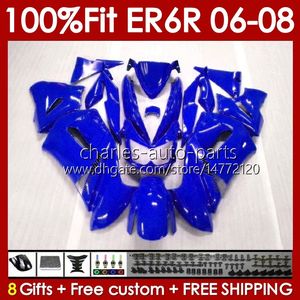 KAWASAKI NINJA ER6 650 R ER 6 F 650R ER6F 06 07 08 Gövde 139No.90 650-R ER 6F ER-6F 2006 2007 2008 650R-ER6F 06-08 için OEM Kaporta Kiti Enjeksiyon kalıbı Kaporta parlak mavi