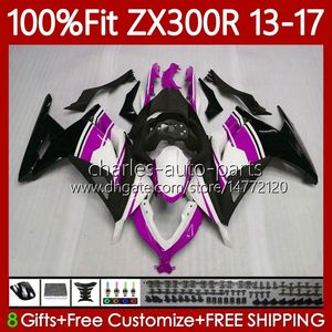 Fairings de OEM para Kawasaki Ninja Ex Pink White ZX 3R 300 300R EX-300 ZX300 125NO.150 ZX-3R ZX-300R ZX3R ZX300R 13 14 15 2016 2017 EX300R 2013 2014 2015 16 17 Óleo de injeção