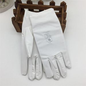 Fünf-Finger-Handschuhe für Damen, Sonnenschutz, modisch, weiblich, kurz, bestickt, Hautpflege, Frühling und Herbst, elastische dünne Handschuhe