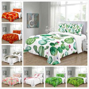 Conjunto de cama de impressão 3D Custom King Europe Tampa de Duvet Tampa Doubil Quilt Coloque Cacto Nórdico Cacto Nórdico