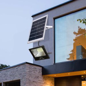 Solar-Straßenlaternen, wasserdicht, 60 W, 100 W, 200 W, 300 W, 400 W, 500 W, IP67, für den Außenbereich, LED-Flutlichter, Hof-Flutlichter, Landschaftsgarten, Straßenwandleuchte mit Fernbedienung