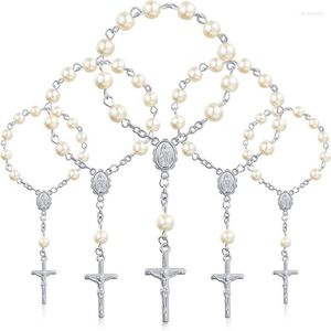 Braccialetti con ciondoli 30Pcs Battesimo Rosario Perline Rosari da dito Perle finte per bomboniere Battesimo Comunione BomboniereCharm Lars22