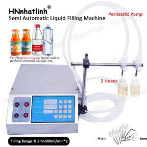 0.5-650ml Semi Automatic Peristaltic Pump Liquid Filling Machine LCD Display Perfume Juice Essential Oil Bottle Water filler With 2 Heads