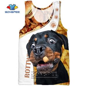Sonspee 3D Print Rottweiler Animal Dog Face Men's Sea Tank Top Funny Summer Casual Bodybuilding Gym Muscle Sleeveless Vest Shirt 220627