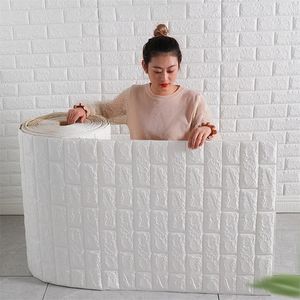 3D Wall Sticker Imitazione Brick Bedroom Decor Carta da parati autoadesiva impermeabile per soggiorno TV Sfondo Decor 220727