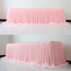 Tulle Tutu Table Skirt for Party Wedding Home Decoration حفلة عيد ميلاد / تنورة طاولة استحمام الطفل 201007