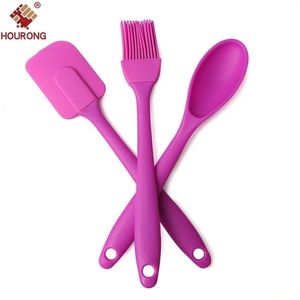 3PCS SET Silicone Spatula Spoon Spoon Busts Set Set Cream Kitchen Atensils Cake Tools Y200612