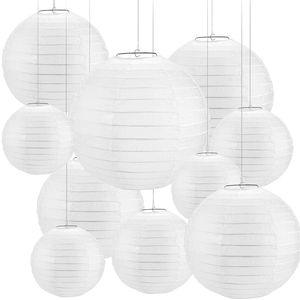 30 PCs de 4 polegadas 12 polegadas de papel branco lanterna chinesa lanterna papier lampion wedding Party Halloween natal event Decor 220527