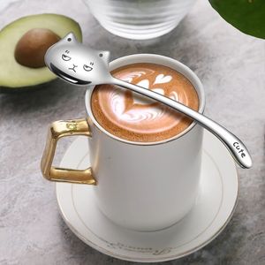 1 funny coffee spoon long tail cat long handle birthday gift 304 stainless steel cutlery Inventory Wholesale
