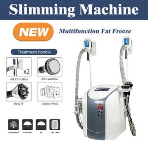 Fettfrysning Kavitation RF -utrustning Cryolipolysis Slimming RF Vakuum Slimmmaskin 2 fryshandtag kan fungera tillsammans