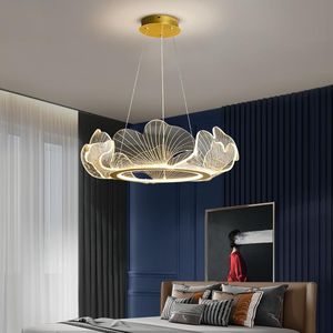 Pendant Lamps Modern Luxury Living Room Lamp Beautiful Simple Bedroom Restaurant Study Chandelier Lotus Leaf Art LED Lighting FixturesPendan