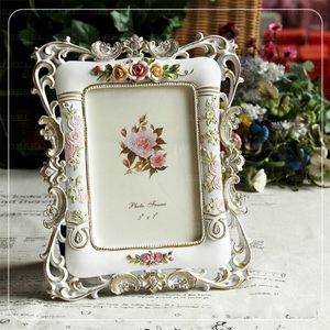 Flower Picture Frame Resin Po Frame Countryside 6 Inch 7 Inch Family Decor 201211