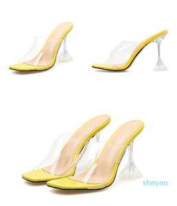 PVC Jelly Sandals Crystal Open Toe Perspex Sike High High High Crystal Women Women Cyel Chel