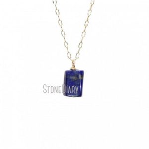 Hänge halsband blå lapis lazuli halsband december födelsesten helande sten smycken k guld fylld koho bohemisk halsband