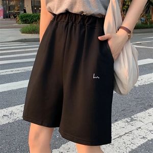 Damen Radhose ästhetisch lässig Harajuku Sport lockere Mode elastische Taille Shorts Kleidung Stickerei Shorts Y2K Strand 220606