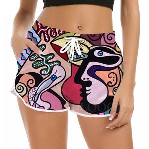 Cloocl shorts femininos bela polinésia arte abstrata 3d padrão impresso shorts moda fitness sweatpant para feminino praia shorts w220616