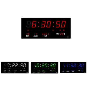 Wall Clocks LED Perpetual Calendar Electronic Clock Digital Alarm Hourly Chiming Temperature Table Home OfficeWall