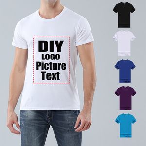 Summer Men s T Shirts Solid Color Crew Neck Casual Top Print Custom Brand Pare Clothing Breattable Sports 220722