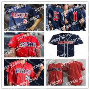 Neue Arizona Wildcats College-Baseball-Trikots für Herren, Rob Refsnyder, Joey Rickard, Alex Mejia, Johnny Field, James Farris, Scott Kingery, Marineblau