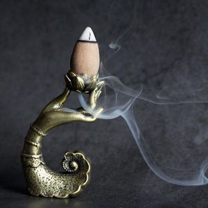 Doftlampor ren koppar backflow aroma små ornament lotus bergamot rökelsehållare zen te ceremoni ornament fragrance doftfragra
