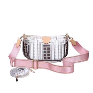 Neue Modetaschen Handtaschen PU Leder Geldbörsen Frauen Lieblings -Mini 3pcs/Set Kombination Crossbody -Umhängetaschen rosa grünes Riemen
