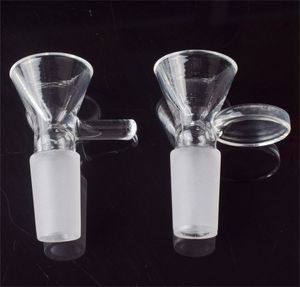 14 mm 18 mm männlicher Glaskopf für Shisha mit dickem Pyrex-Klarglas-Griff, Bong-Schalen für Bongs, die Wasserpfeifen rauchen
