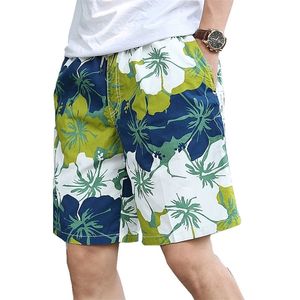 Summer Shorts Men Tropical Beach Vacation Baggy Casual Shorts Män Drawstring Tryckt Bermuda Shorts Mänkläder 5xl 6xl 210412