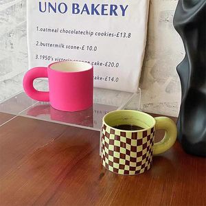 Mugs INS Ceramic Mug With Handle Nordic Pink Coffee Tea Juice Milk Cup Home Office Simple Drinkware Birthday Gift For Girlfriend Kids
