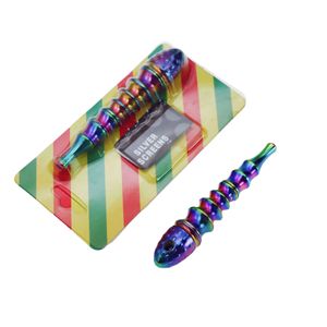 2023 New Year colorful ice blue tobacco pipe corrugated removable bamboo root large smoke pot metal pipe with mesh