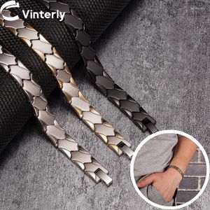 Link Chain Titanium Magnetic Bracelet Mens 9mm Anti Allergy Health Energy Benefits Germanium Charm MaleLink Lars22