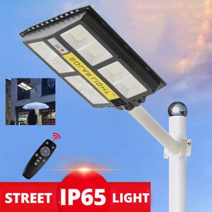 Solar Street Light med fjärrkontroll IP65 Vattentät induktion Högstångväggsljus