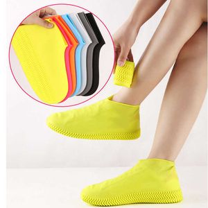 Silicone Rain Boots Waterproof Shoe Cover Water Resistant Overshoes Unisex Non-Slip Wear-Resistant Reusable Indoor Outdoor Rainy Days Shoes