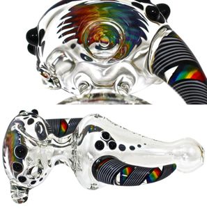 Vintage Gra Helix Heady Glass Smoking Spoon Pipe Hookah kan sätta kundlogotyp av DHL UPS CNE