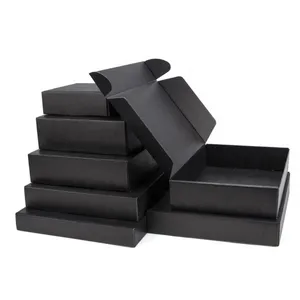 Wrap regalo 10pcs / Black Box abbigliamento trasporto imballaggio ondulato Supporto cartone piccolo dimensione personalizzata e logogift stampato