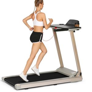 Folding Treadmill LED Display Walking Jogging Running 2.25HP AC 110V US Machine With Table Rack