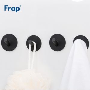 Frap 4 pezzi appendiabiti da parete in acciaio inossidabile nero accessorio per il bagno organizzatore appendiabiti Y190051 Y200108