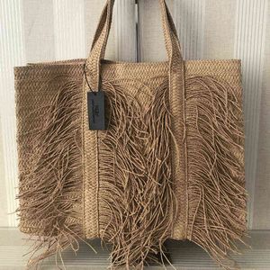 Evening Bags Large Capacity Tassel Straw Women Shoulder Handmade Woven Handbag Big Bohemia Beach s Shopper Tote 220420